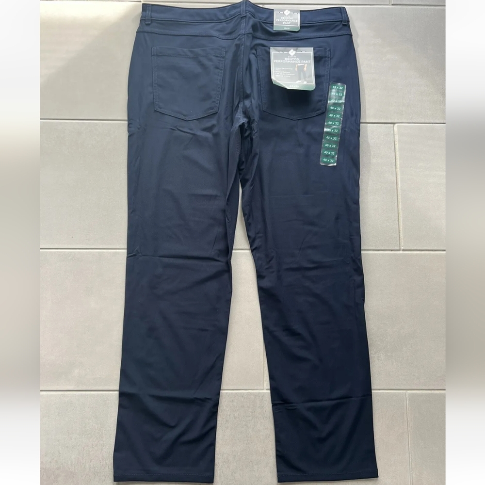 Benton Performance Slim Fit moisture wicking Men Navy Blue - Picture 2 of 5